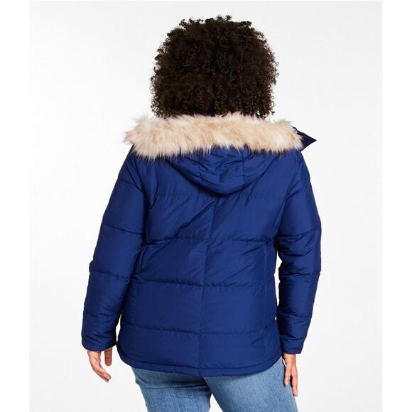 LL Bean Womens Ultrawarm Jacket Coat 2X 650 DOWN Puffer Hood Faux Fur Trim - Picture 3 of 14
